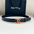 CHANEL 25S BELT 30 MM IN BLACK CALFSKIN 616968
