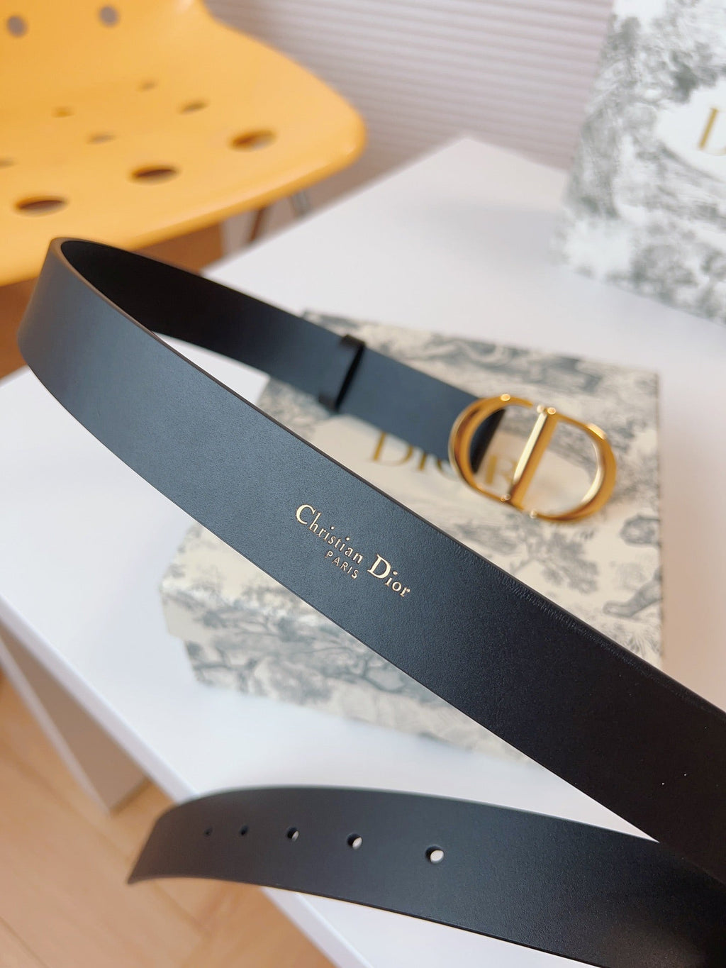 DIOR 25S BELT 30 MM IN BLACK CALFSKIN 613180