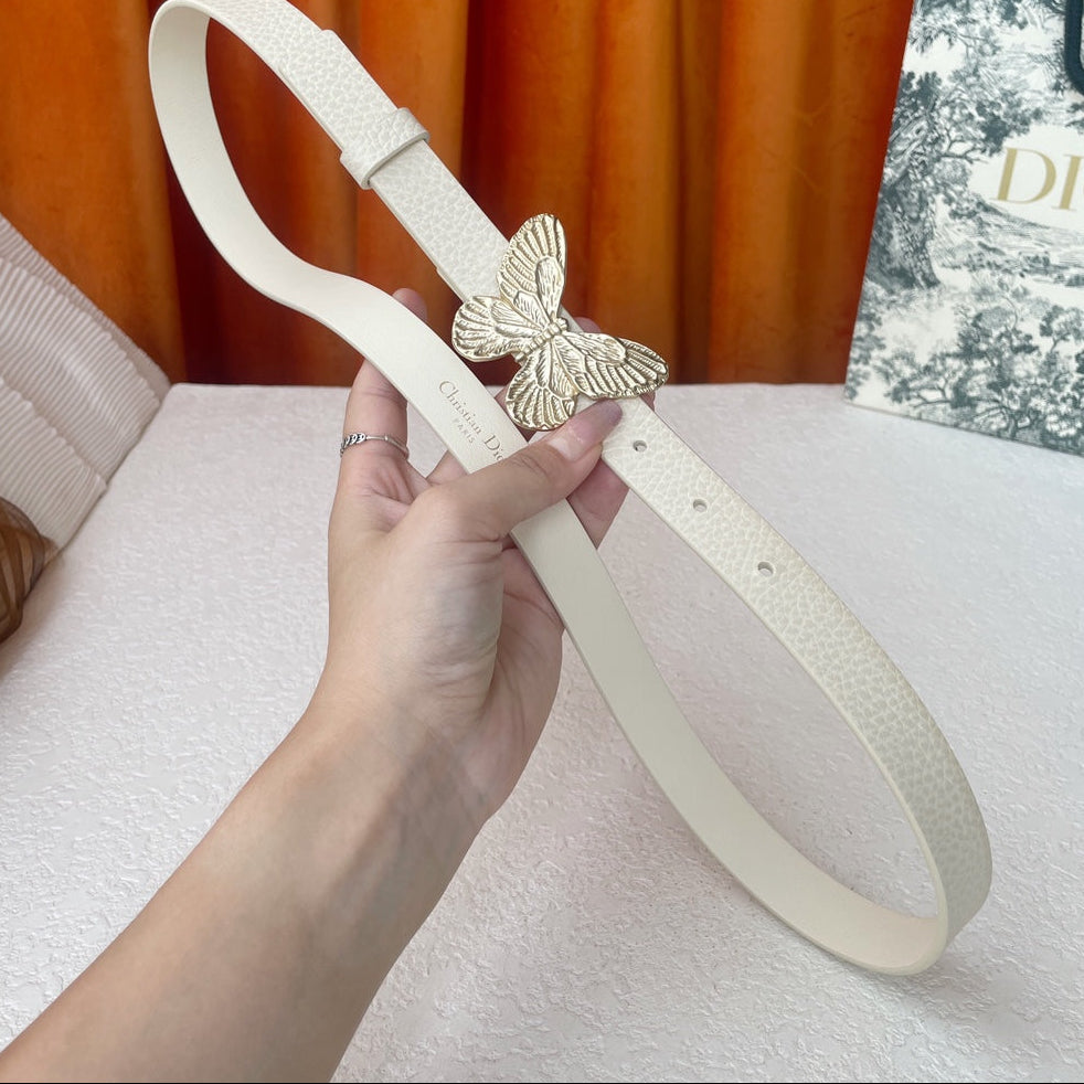 DIOR 25S BELT 20 MM IN CREAM WHITE CALFSKIN 567928
