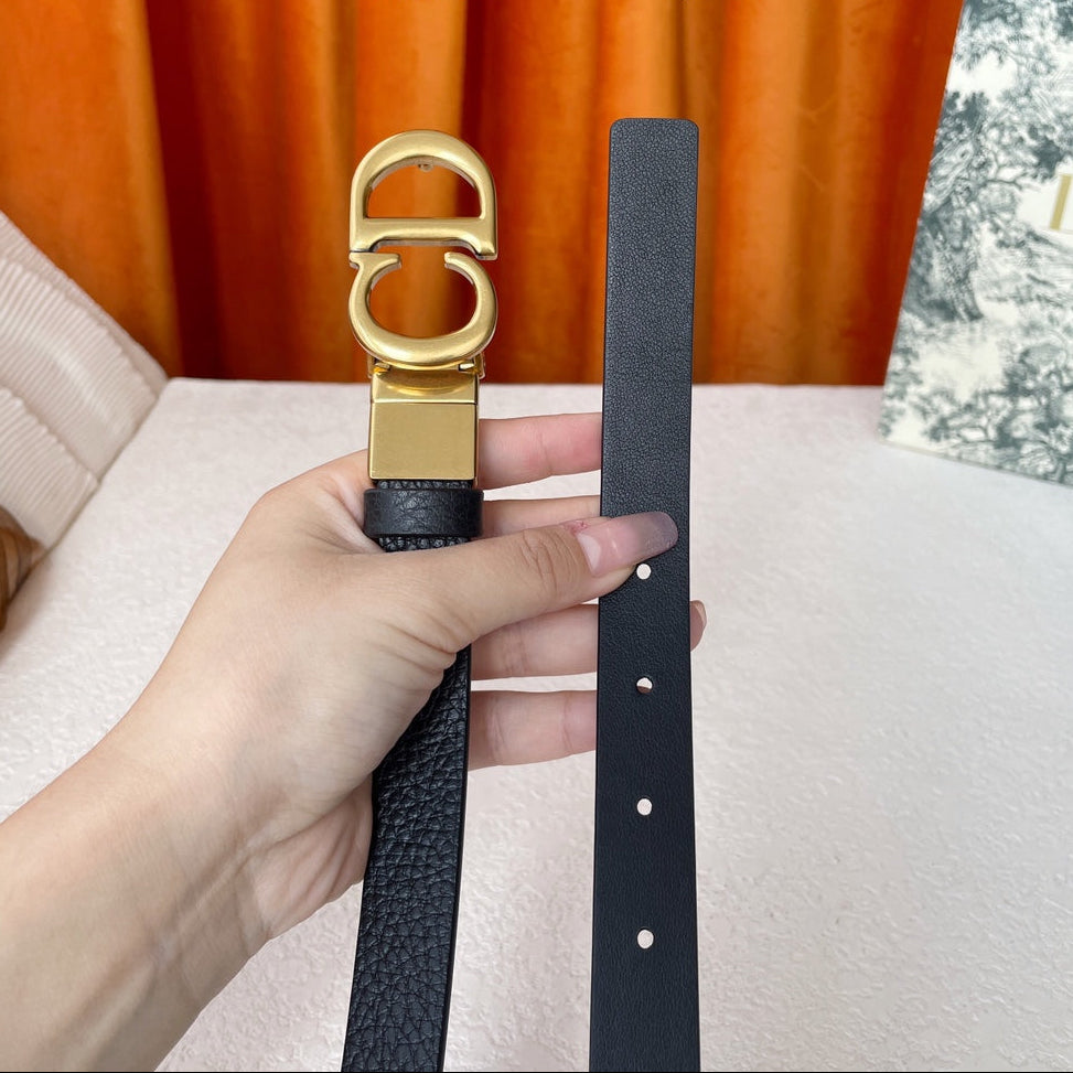 DIOR 25S BELT 20 MM IN BLACK CALFSKIN 563224