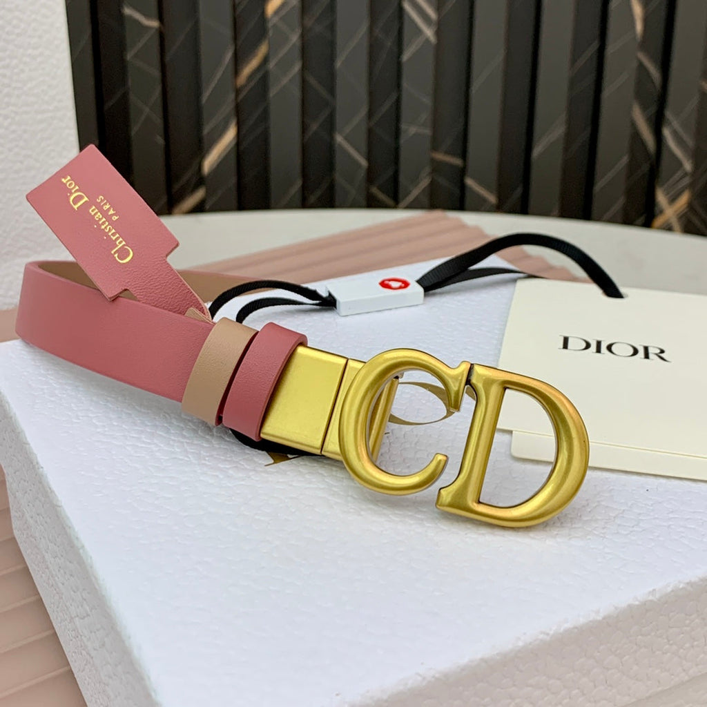 DIOR 25S BELT 20 MM IN MUTED PINK CALFSKIN 568719